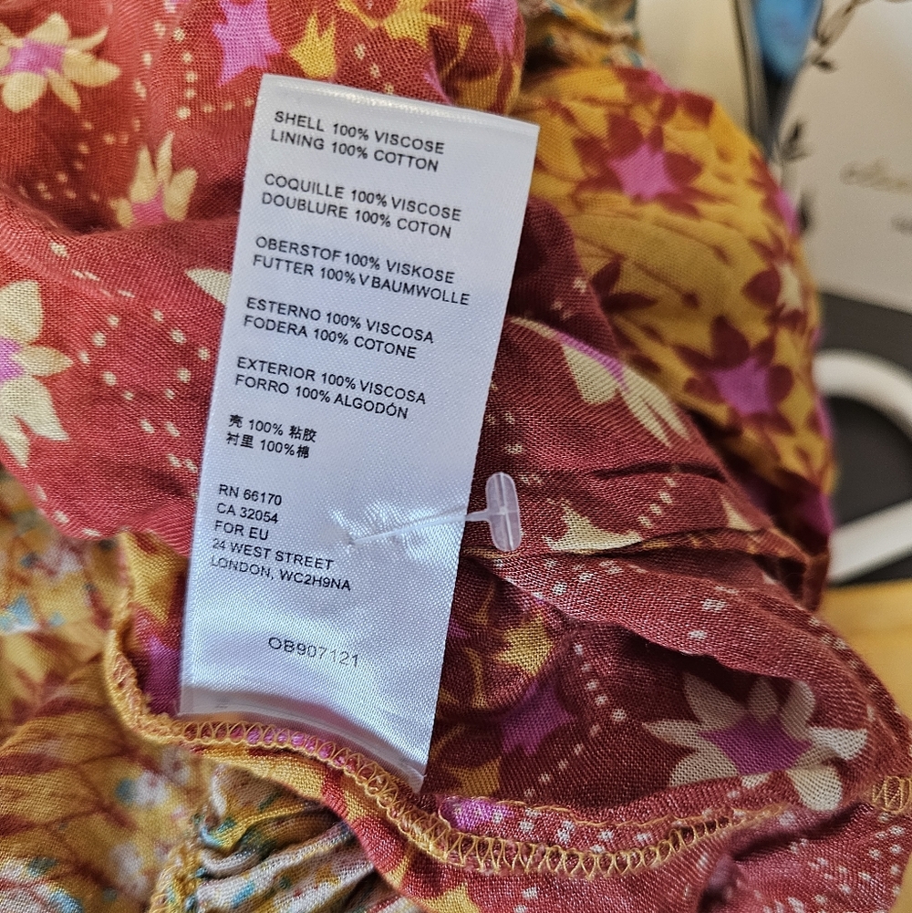 Free People Red and Yellow Patterned Midi Dress - Picture 10 of 10